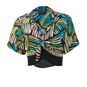 NWT A Peace Treaty Salina Tie Front Cropped Top XS